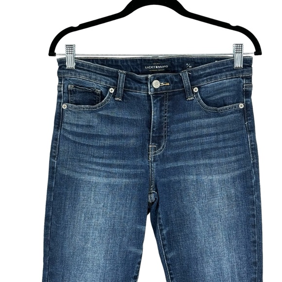 Lucky Brand Size 6 Ankle Blue Cotton/Polyester/Elastane Ava Skinny Jeans Raw Hem - Picture 2 of 9